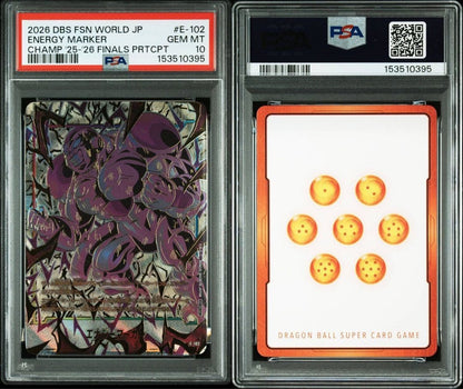 PSA 10 Dragon Ball Super Fusion World JP Finals Energy Marker E-101 E-102 E-1038