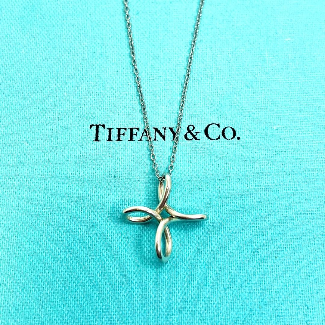 TIFFANY & Co. Infinity Cross Necklace Pendant Silver 925 USED5