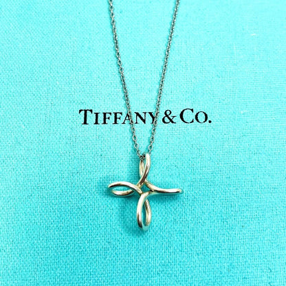 TIFFANY & Co. Infinity Cross Necklace Pendant Silver 925 USED5