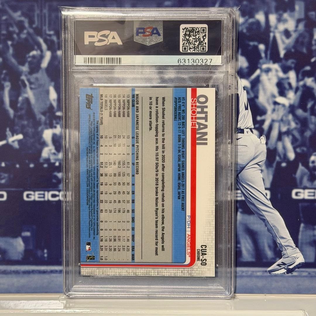 PSA 9 Shohei Ohtani Topps Chrome Update Autographs #SO On-Card Auto 2019 Mint2