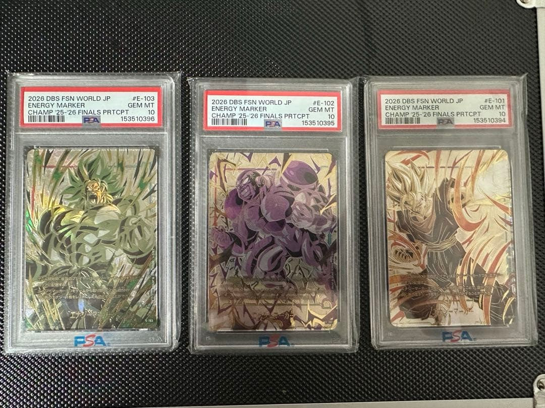 PSA 10 Dragon Ball Super Fusion World JP Finals Energy Marker E-101 E-102 E-1031