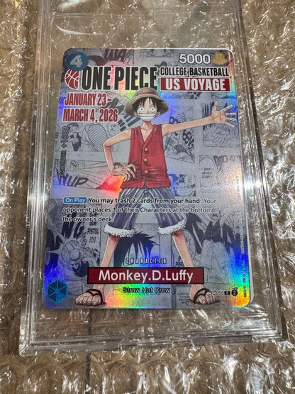 Luffy P055 ONE PIECE Card College Basketball US Voyage Promo English Sealed0