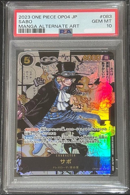 PSA 10 Sabo OP04-083 SR Manga Alt Art Kingdoms of Intrigue One Piece Card Japan0