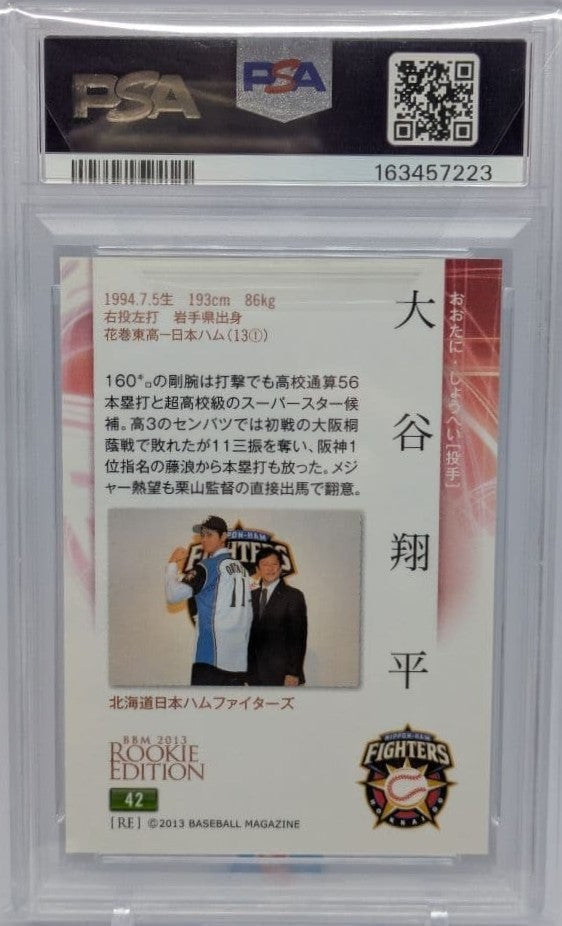PSA 10 2013 BBM Rookie Edition Batting SHOHEI OHTANI Rookie #42 GEM MINT Japan2
