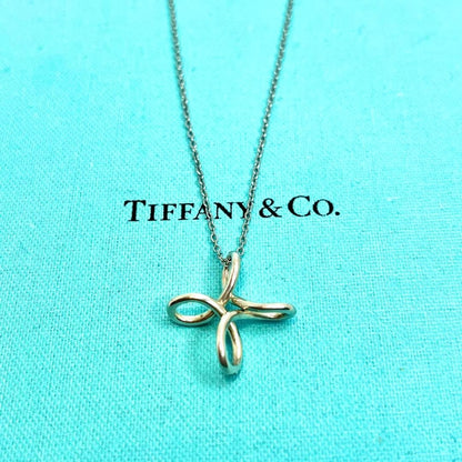 TIFFANY & Co. Infinity Cross Necklace Pendant Silver 925 USED14
