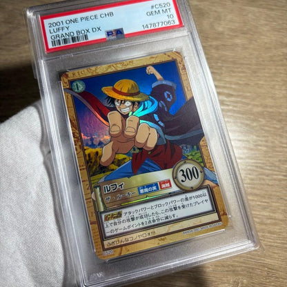 PSA 10 Luffy The Rookie Holo 2001 One Piece Hyper Battle Carddass #C520 GEM MT4