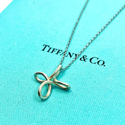 TIFFANY & Co. Infinity Cross Necklace Pendant Silver 925 USED13