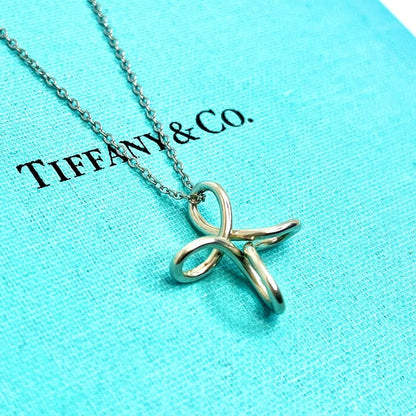 TIFFANY & Co. Infinity Cross Necklace Pendant Silver 925 USED15