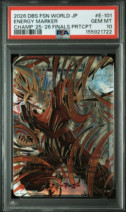 PSA 10 Vegito Energy Marker E-101 Japanese Fusion World Championship Finals 20261