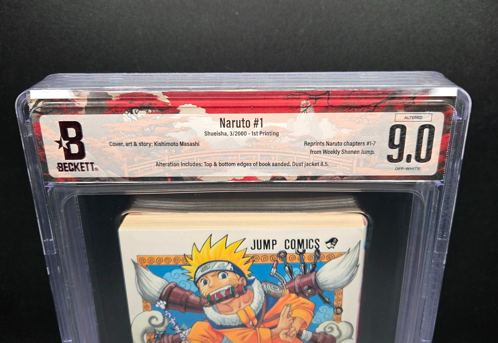 BGS 9.0 NARUTO Vol. 1 1st Printing Japanese Graded Manga JUMP Comics 2000 Obi2
