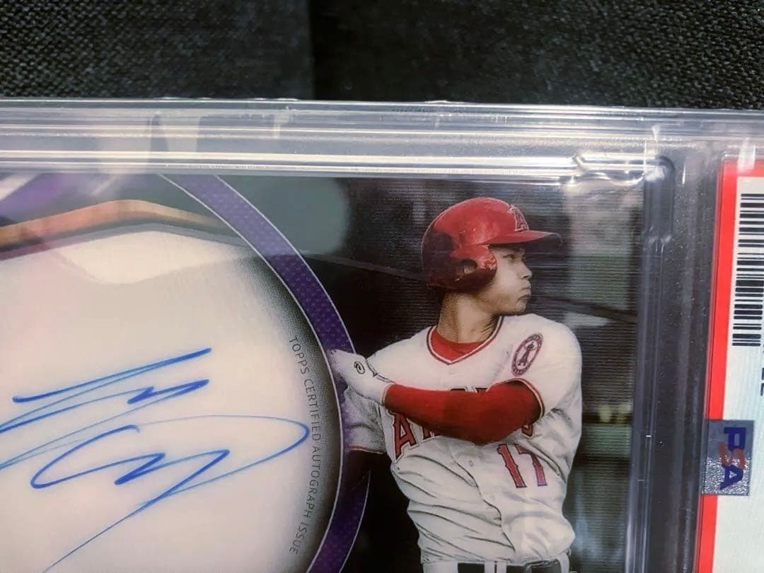 PSA 7 Topps Tribute Autographs Shohei Ohtani SO Purple /50 Rookie RC Auto 20183