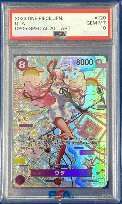 PSA10 ONE PIECE Card Uta OP02120 SP Alt Art  SEC Awakening of the New Era0