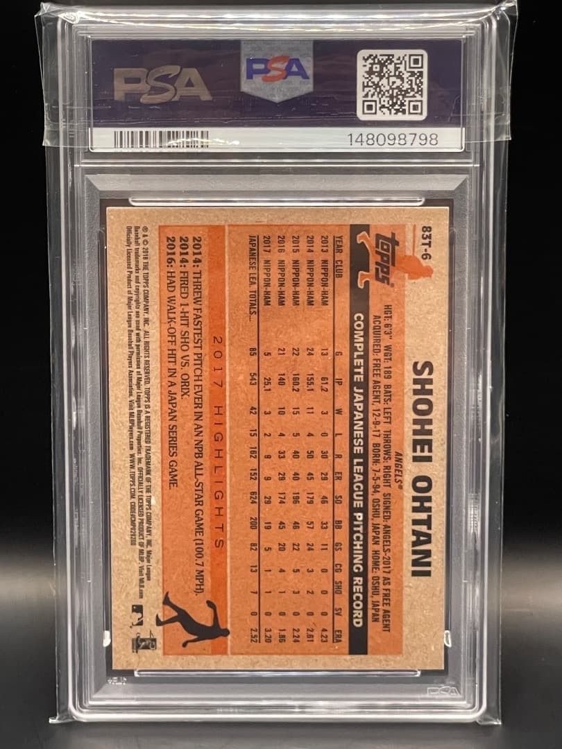 PSA 9 Shohei Ohtani 2018 Topps Chrome 1983 RC #83T-6 Rookie Baseball Card2