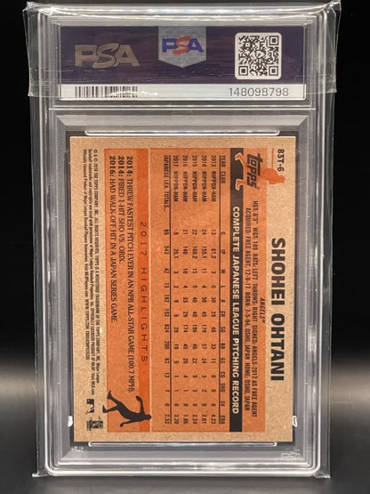 PSA 9 Shohei Ohtani 2018 Topps Chrome 1983 RC #83T-6 Rookie Baseball Card2