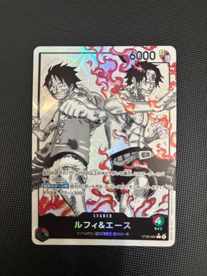 Luffy Ace ST30-001 L-P Parallel Start Deck EX Bonus Pack ONE PIECE Card Japanese1