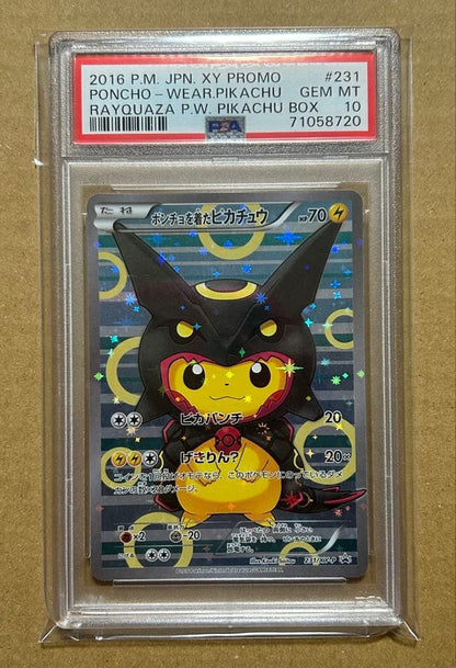 PSA10 Poncho Wearing Pikachu Black Rayquaza 2016 Pokemon XY Promo #2311