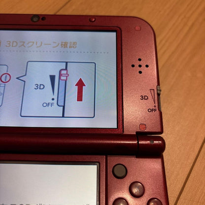 New Nintendo 3DS XL LL Metallic Red Console with box Charger USED2