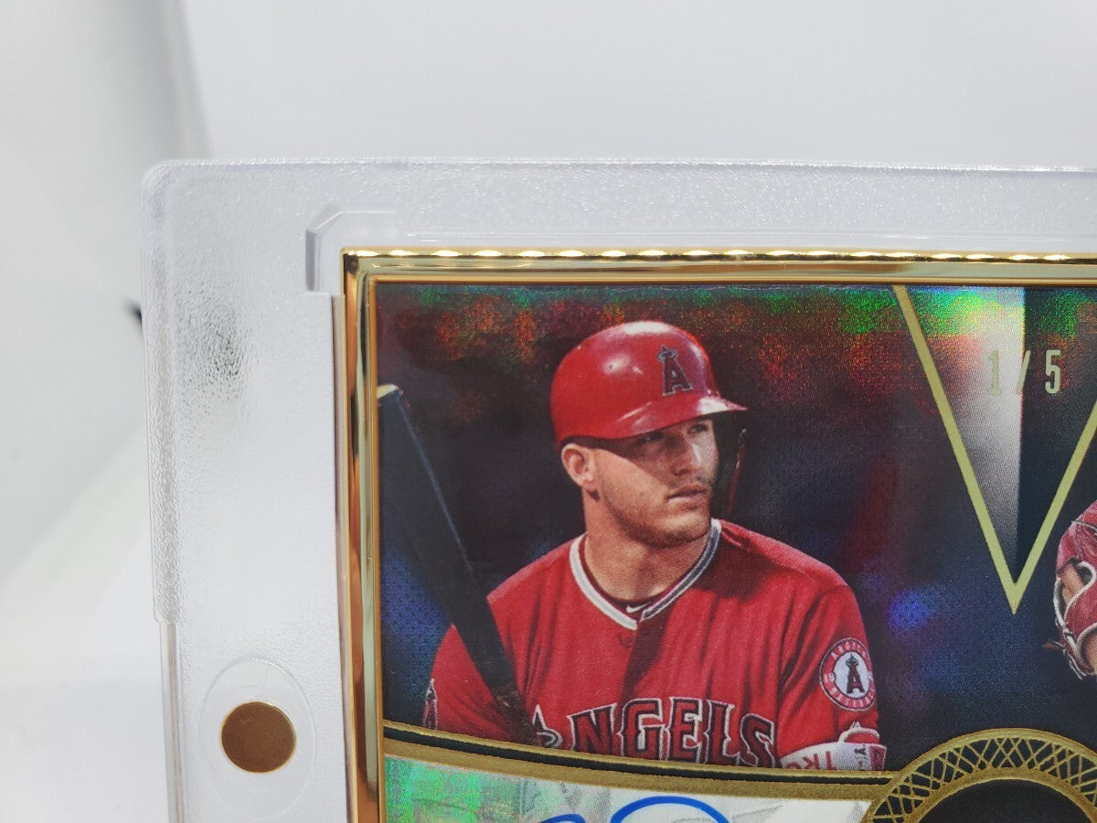 2019 Topps 1/5 Gold Label Dual Auto Shohei Ohtani and Mike Trout Angels Japan3