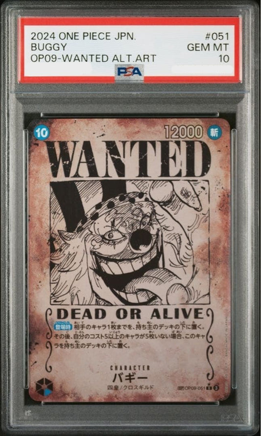 PSA 10 Buggy SP Alt Art OP09051 Emperors in the New World Japanese 20240