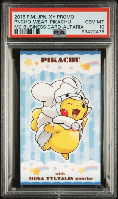 PSA 10 Poncho Pikachu Mega Altaria Promo Business Card  Japanese Pokemon 20161