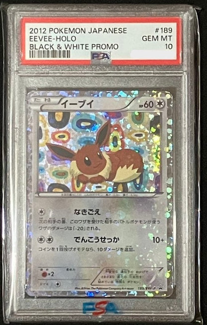 PSA 10 Eevee 189/BW-P Promo Holo Pokemon Card Black & White BW GEM MT0