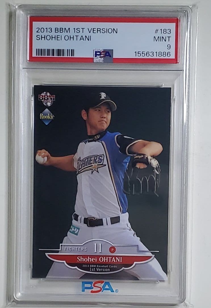 PSA 9 2013 BBM 1st Version Shohei Ohtani Rookie RC Red Wing #183 Silver Foil1