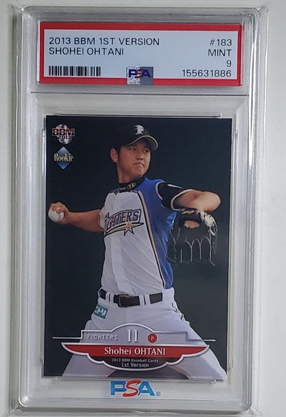 PSA 9 2013 BBM 1st Version Shohei Ohtani Rookie RC Red Wing #183 Silver Foil1