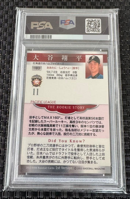 PSA 9 2013 BBM 1st Version Shohei Ohtani Rookie RC Red Wing #1835