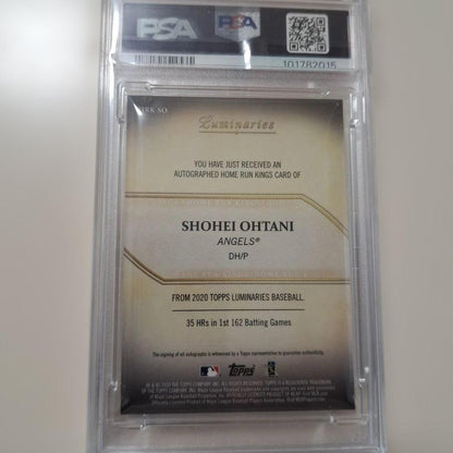 PSA 9 Shohei Ohtani Auto 2020 Topps Luminaries Home Run Kings Red /10 MLB Card4