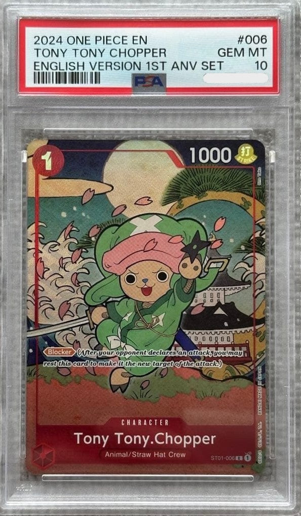 PSA 10 Chopper C ST01-006 1st Anniversary Set ONE PIECE Promo Card English1