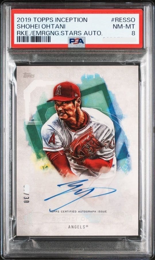 PSA 8 Shohei Ohtani 2019 Topps Inception Rookies Emerging Stars Auto /301