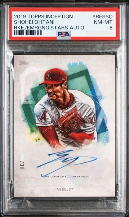 PSA 8 Shohei Ohtani 2019 Topps Inception Rookies Emerging Stars Auto /301