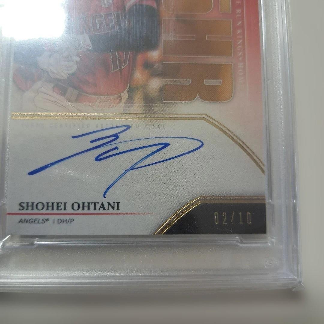 PSA 9 Shohei Ohtani Auto 2020 Topps Luminaries Home Run Kings Red /10 MLB Card3