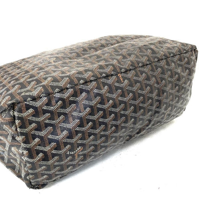 GOYARD Saint Louis PM Tote Bag Black Canvas Leather with Pouch USED2