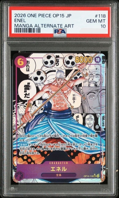 PSA 10 Enel SEC OP15-118 Manga Alt Art Adventure on KAMI’s Island ONE PIECE Card0