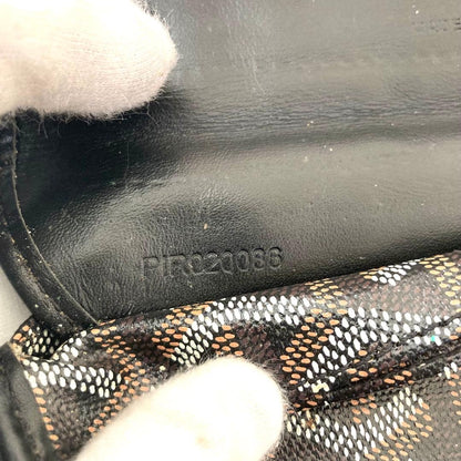 GOYARD Saint Louis PM Tote Bag Black Canvas Leather with Pouch USED8