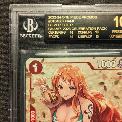 BGS 10 Black Label Nami ST01-007 Promo Silver Foil One Piece Card Championship2
