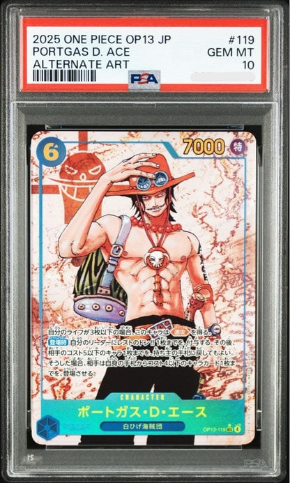 PSA 10 Portgas D Ace OP13-119 CARRYING ON HIS WILL One Piece Card Japanese 20250
