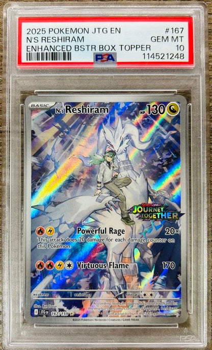 PSA 10 N's Reshiram #167 Promo Enhanced BSTR Box Topper Pokemon Card English1
