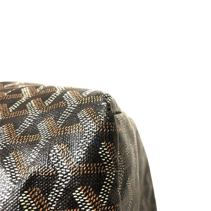 GOYARD Saint Louis PM Tote Bag Black Canvas Leather with Pouch USED10