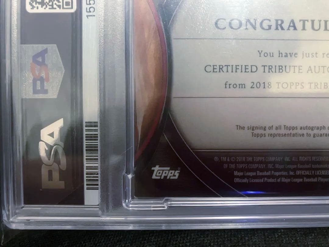 PSA 7 Topps Tribute Autographs Shohei Ohtani SO Purple /50 Rookie RC Auto 20189