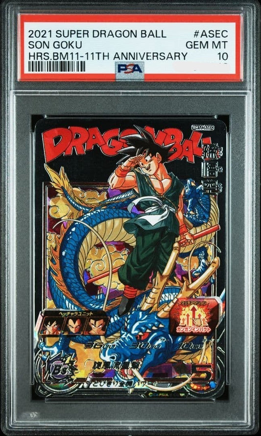 PSA 10 Son Goku BM11-ASEC 11th Anniversary Super Dragon Ball Heroes GEM MT1