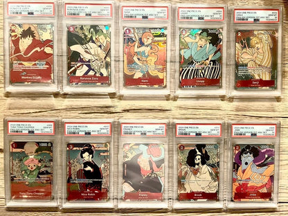 PSA 10 One Piece TCG 1st Anniversary Ukiyo-e Card Set Sequential Number1