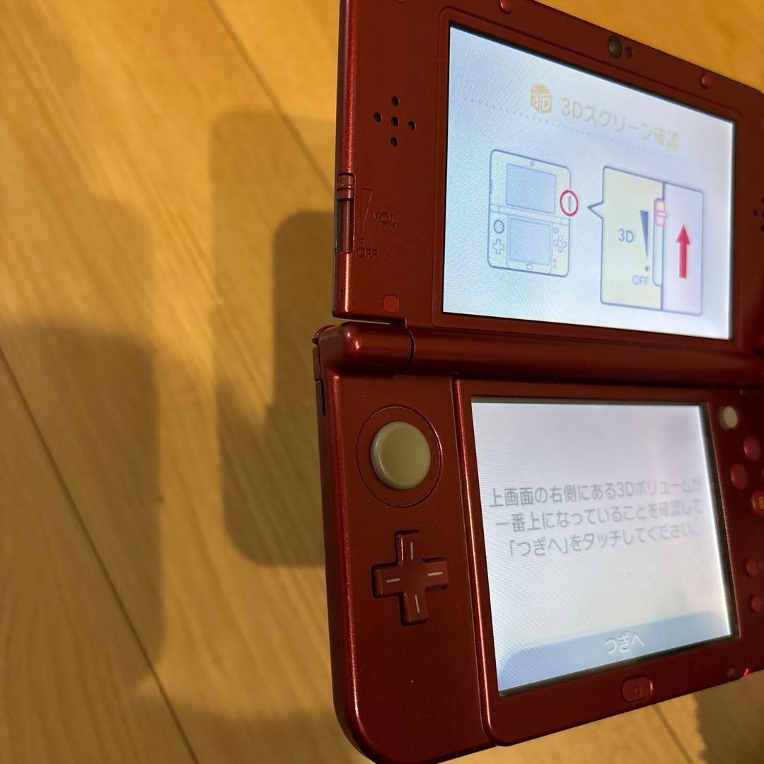New Nintendo 3DS XL LL Metallic Red Console with box Charger USED7
