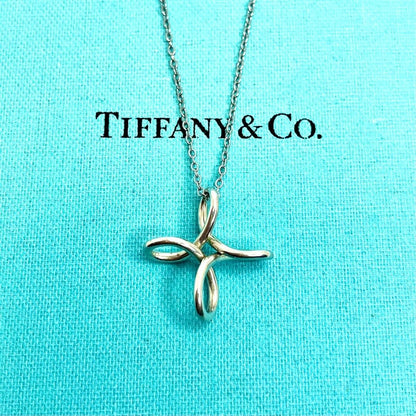 TIFFANY & Co. Infinity Cross Necklace Pendant Silver 925 USED9