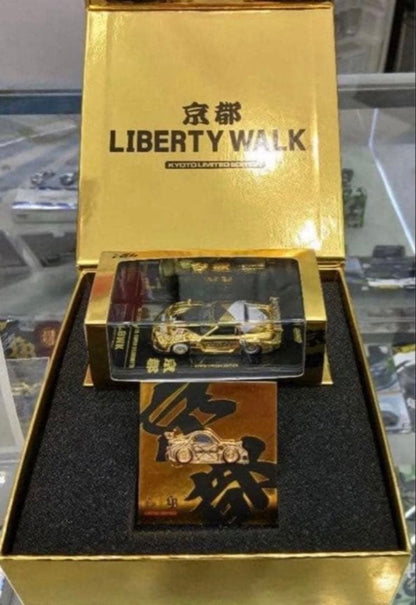 Liberty Walk Kyoto Limited Leen Customs RX7 Gold Special INNO64 Box with Pin0