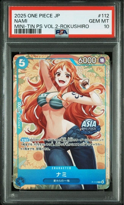 PSA 10 Nami P-112 Promo Mini Tin Pack Set Vol. 2 Promo ONE PIECE Card Japanese1
