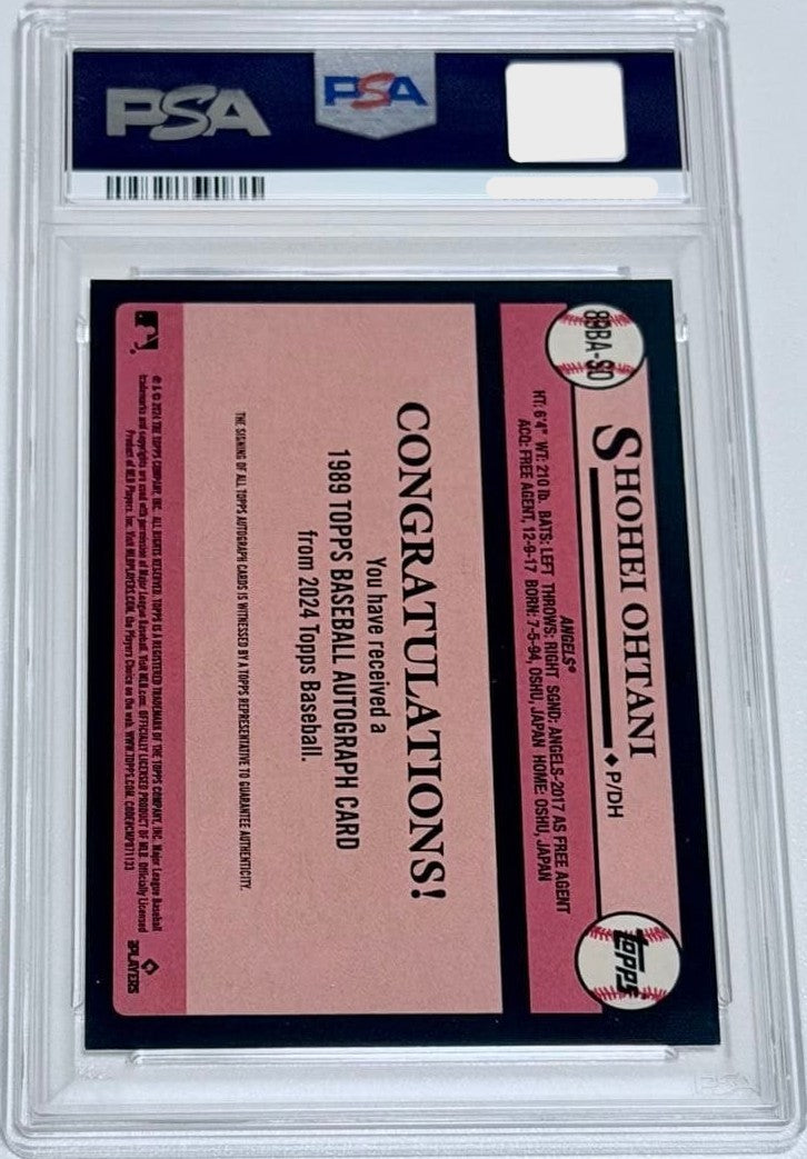 PSA 8 Shohei Ohtani 2024 Topps Update 1989 Topps Autograph On-Card Auto Angels2