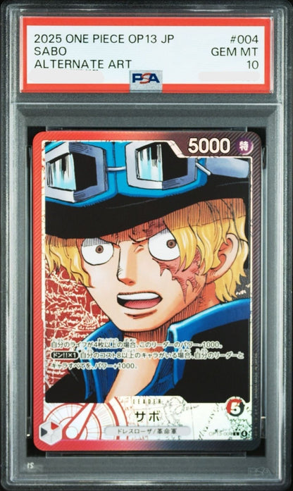 PSA 10 Sabo LP OP13004 Carrying On His Will 2025 ONE PIECE Card Game Japanese0