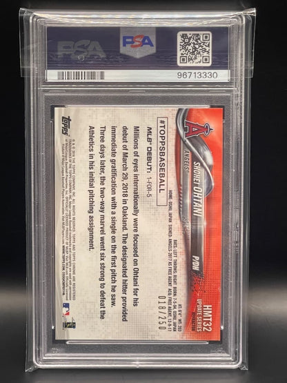 PSA 10 Shohei Ohtani 2018 Topps Chrome Update Refractor Rookie RC #HMT32 GEM MT2